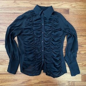 The Limited 100% silk sheer black button down size Medium